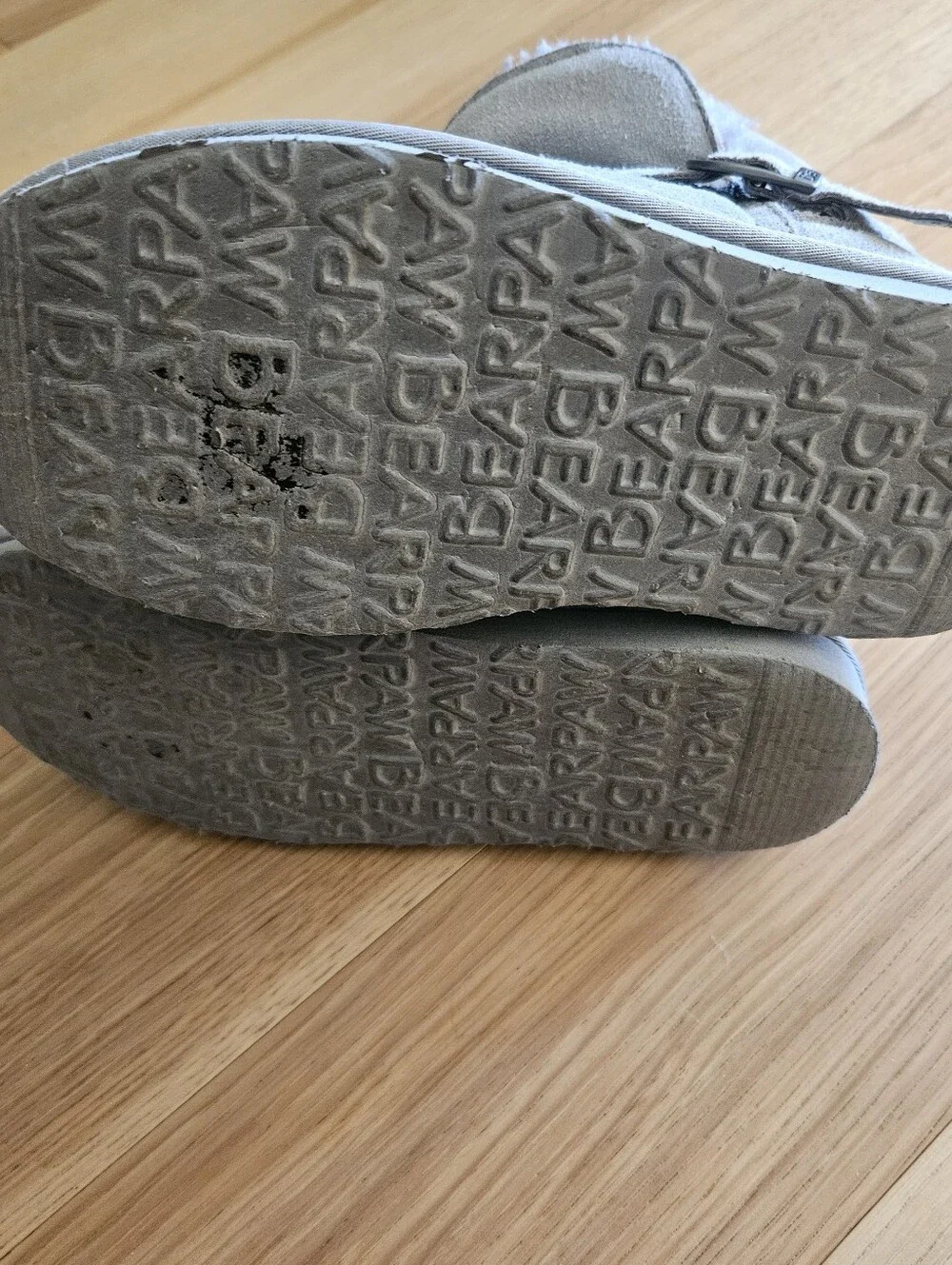 Bearpaw Kids Grey Faux-Suede Fleece-Lined Ankle Boots
